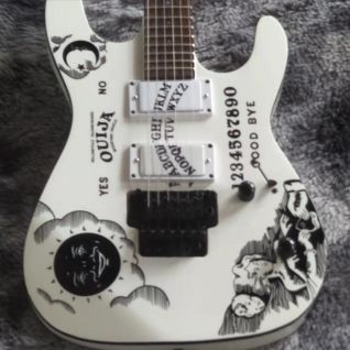 Custom Made Reveals Kirk Hammett Signature KH Ouija Natural Guitar Active Pickups And Tremolo Guitar Bridge Black Hardware 