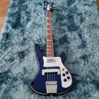 Custom RK 4003 Bass 4 Strings Rick 2 Jacks Electric Bass Guitar in Blue Color