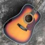Custom Dreadnought Body Shape 41 Inch Acoustic Electric Guitar in Sunburst Rosewood Fingerboard Solid Spruce Top 