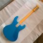 Custom Mosrite Ventures Style Electric Guitar in Blue Color with Big B500 Tremolo Bridge