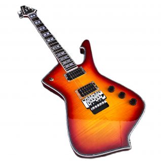 Custom Flamed Maple Top Iban Style Irregular Shape Electric Guitar in Sunset Color