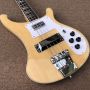 Custom 4 Strings Electric Guitar Bass with Wood Color Paint Korean Accessories Neck Through Body
