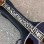 Custom Vintage Abalone Binding Inlay Deluxe D Body Shape Acoustic Electric Guitar in Sunburst