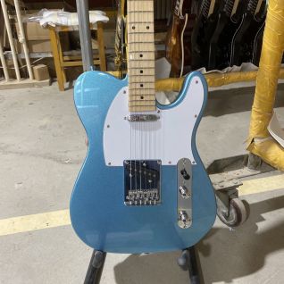 Custom Tele Electric Guitar Metalic in Blue Color Maple Fingerboard with Chrome Hardware