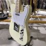 Custom Tele Electric Guitar in Cream White Color with Maple Fingerboard and Chrome Hardware White Pickguard