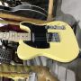 Custom Te Electric Guitar Cream Yellow Color Maple Fingerboard Chrome Hardware White Pickguard