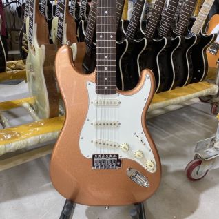 Custom Metallic Orange Body Rosewood Fingerboard Chrome Hardware ST Electric Guitar