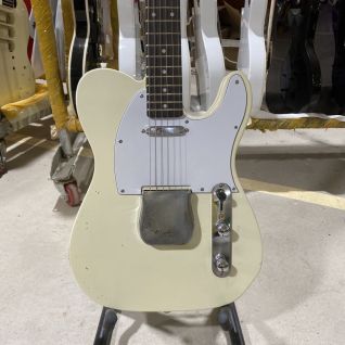 Custom TE Relic Electric Guitar with Chrome Hardware in Cream Yellow Color