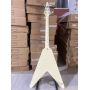 Custom Irregular Shape Fly-V Electric Guitar with Cream Yellow Color