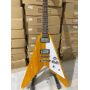 Custom Flying V Irregular Shaped Electric Guitar with Original Wood Color Mahogany Body and Chrome Hardware Accept OEM