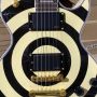 Custom Zakk Type Yellow and White Stripes Electric Guitar with Golden Hardware