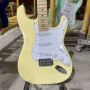 Custom ST Electric Guitar in Cream Yellow Color with Maple Fingerboard and Chrome Hardware Accept Guitar Bass Amp Pedal OEM