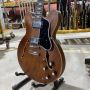 Custom Semi Hollow Body Jazz Electric Guitar in Transparent Brown Color with Ebony Fingerboard Matte Finishing