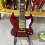 Custom SG Electric Guitar in Red Color with 3 Pickups Black Hardware