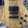 Custom LP Style Burl Maple Top Electric Guitar with Black Hardware 