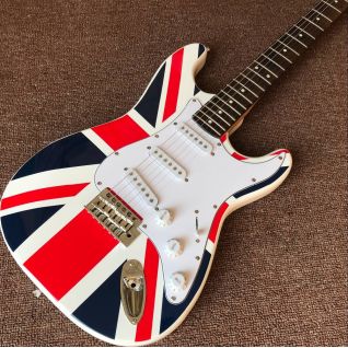 Custom National Flag Flame Electric Guitar 