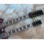 Custom Dark Red JimmyPage 6+12 Strings SG Electric Guitar Double Neck Guitar JP EDS1275