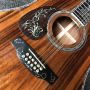 Custom 12 Strings Left Handed D45K Dreadnought Deluxe Solid Koa Wood Top Abalone Inlay Binding Acoustic Electric Guitar