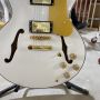 Custom Grand ES-335 Electric Guitar in White Color with Gold hardware