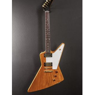 Custom 50' Anniversary 58 Reissue Natural Explorer Electric Guitar with Gold Hardware and White Pickguard