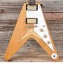 Custom Grand Flying V Heritage Natural Korinal 1983 Electric Guitar with White Pickguard and Little Pin ABR 1 Bridge (String Thru Body) Gold Hardware