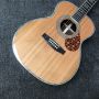 Custom OM AAAAA All Solid cedar Wood Solid Back Side Abalone Binding Acoustic Guitar with Pickguard and Silver Tuner