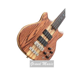 Custom Alembic Stanley Clake Brown Ash 4 Strings Electric Bass Guitar Neck Through Body 5PCS Neck Gold Hardware Abalone Inlay