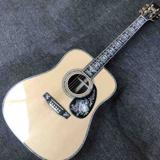 Custom AAAAA Handmade All Solid Wood Vintage D Dreadnought D100A Acoustic Guitar Deluxe Full Abalone Binding Professional Acoustic Electric Guitar