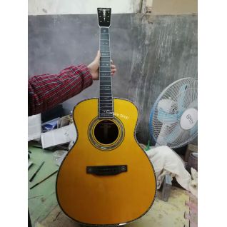 Custom AAAAA 40 Inch OM Body 45 Style All solid Wood Acoustic Guitar with X Scalloped Deluxe Folk Premium Guitar