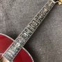 Custom 43 Inch J200 Jumbo Acoustic Guitar with Abalone Binding Vintage Tuner in Cherry Red Color