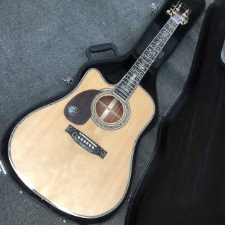 Custom 41 Inch Cutaway Dreadnought Left-handed Acoustic Guitar D45 Style