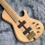 Custom Flamed Maple Top Neck Through Body 6 Strings 24 Frets Active Pickup Electric Bass Gu with 940mm Scale Lengthen