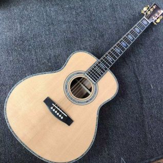 Custom OM body 36 inch solid spruce top rosewood back side full abalone binding AAAAA all solid wood acoustic guitar