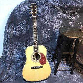 Custom D45 Solid Wood Dreadnought Acoustic Guitar Solid Rosewood Back Side