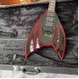 Custom Electric Guitar with Black Red Stripe Customizable Shape and Logo