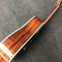 Custom 41 Inch Solid KOA Wood Abalone Binding Life Tree Inlay Umbrella Logo Acoustic Guitar 45mm Nut Width