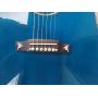 Custom Real Abalone Binding D Dreadnought Viper Blue Quilted Maple Wood Back Side Solid Acoustic Guitar
