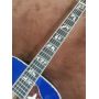Custom 41 Inch Solid Spruce Wood Top Hummingbird Black Ebony Fingerboard Acoustic Guitar in Blue Color