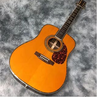 Custom D45 guitar solid spruce top yellow color folk guitar fingerstyle guitar with pickup 301