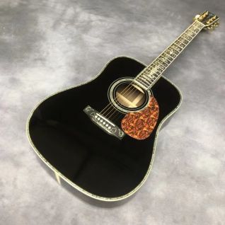 Custom deluxe 41 inch dreadnought D45 series luxury BK color full abalone inlaid acoustic guitar