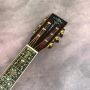 Custom 39 inch full koa wood 0045 luxury black finger abalone shell inlaid acoustic guitar