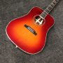 Custom Hummingbird Solid Spruce Top 3Pcs D Barrel Acoustic Guitar in Sunset Red Color