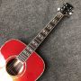 Custom Hummingbird Solid Spruce Top 3Pcs D Barrel Acoustic Guitar in Sunset Red Color