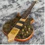 Custom Grand Stanley Clark Brown Neck Through Body with Gold Hardware and Abalone Inlay Ash 4 Strings Electric Bass Guitar 