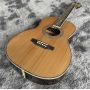 Custom 39 inch vintage aged style AAAA solid cedar wood OOO body fancy abalone all over vine folk classic acoustic electric guitar