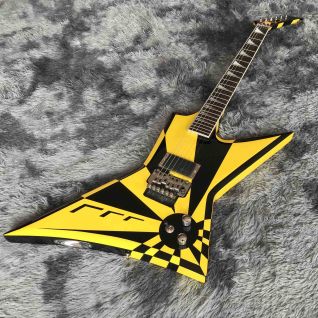 Custom Irregular Shape Body Electric Guitar in Yellow Color Accept Guitar Bass OEM Order
