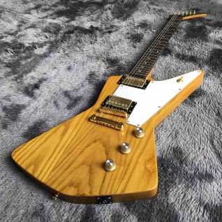 Custom Irregular Special Shape Alder Ash Body Electric Guitar in Yellow Color
