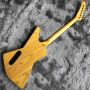 Custom Irregular Special Shape Alder Ash Body Electric Guitar in Yellow Color