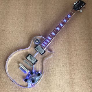Custom High-Quality Acrylic Transparent Electric Guitar with LED Light