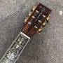 Custom 39 inch OOO style Deluxe solid koa wood acoustic electric guitar, handmade solid wood folk acoustic guitar